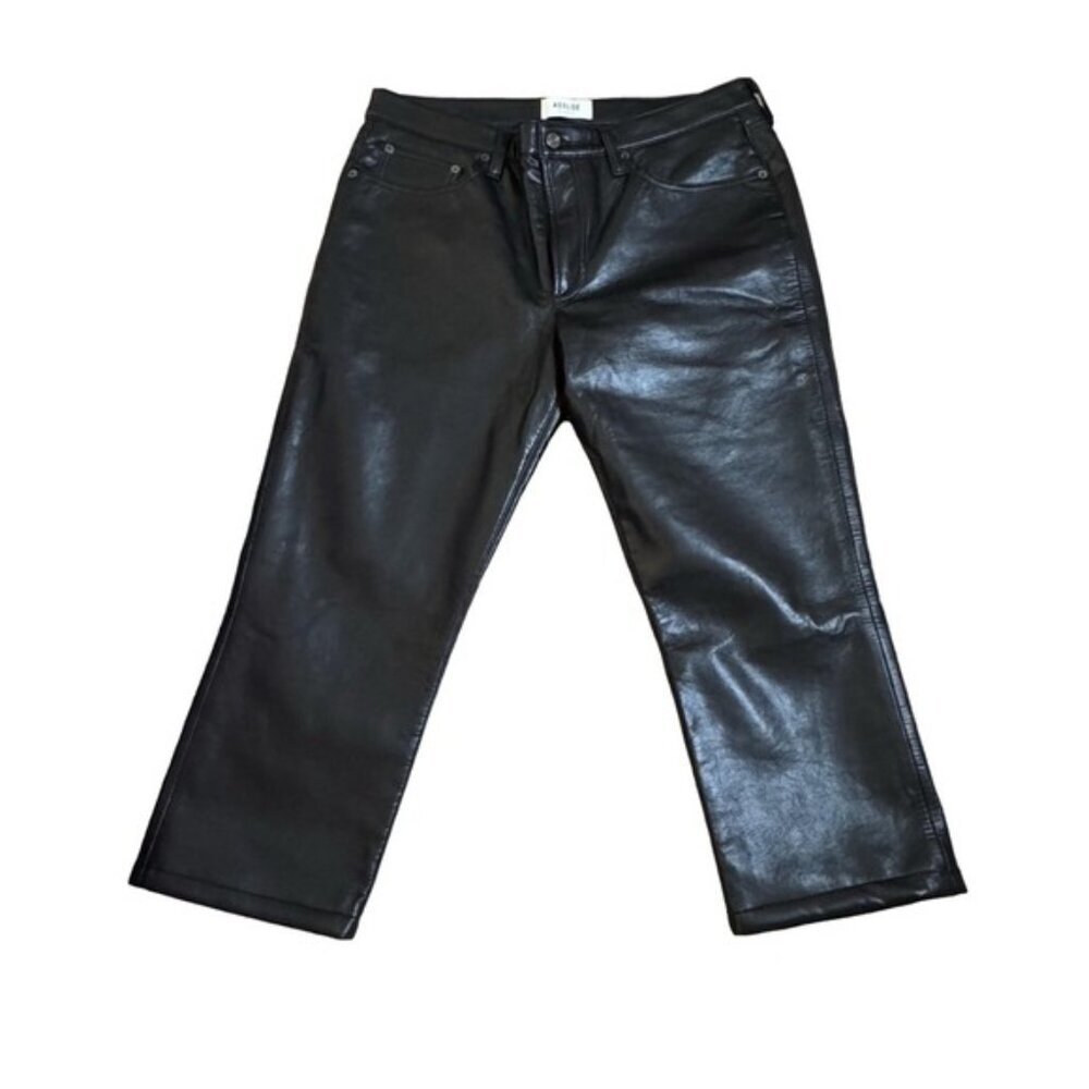 Agolde Recycled Leather Pants Fitted 90s Black Detox Sz 31 Nwot Msrp $348